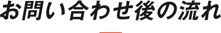 お問い合わせ後の流れ